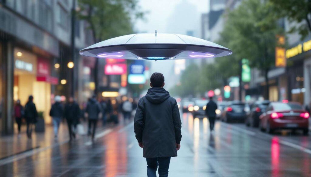 L’ombrello drone che ti segue e ti ripara: come funziona